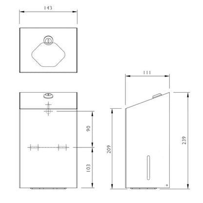 Dolphin Bulk Pack Toilet Tissue Dispenser technical 