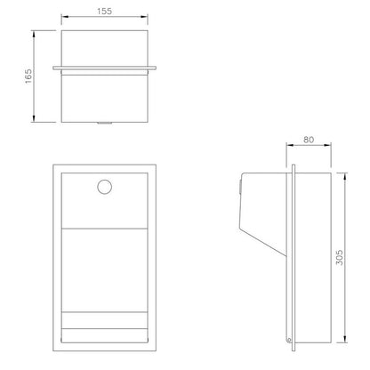 Dolphin Recessed Stainless Steel Toilet Roll Holder
technical
