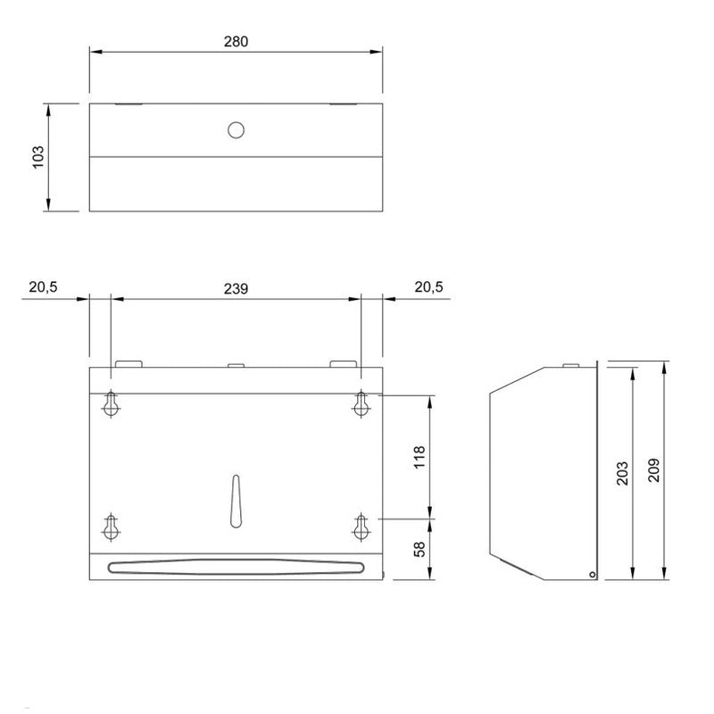 Dolphin Stainless Steel Mini Paper Towel Dispenser
Technical
