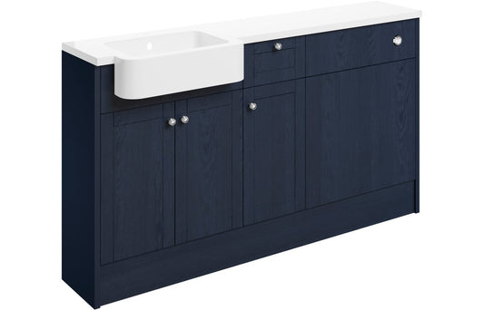 Badar 1542mm Basin  WC & 1 Drawer  1 Door Unit Pack (RH) - Indigo Ash