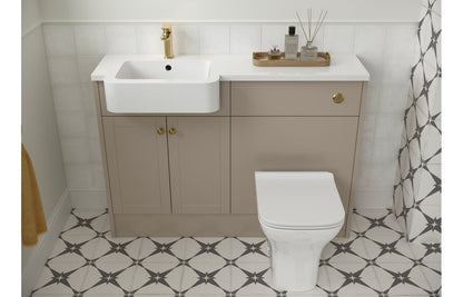 Badar 1242mm Basin & WC Unit Pack (RH) - Matt Latte