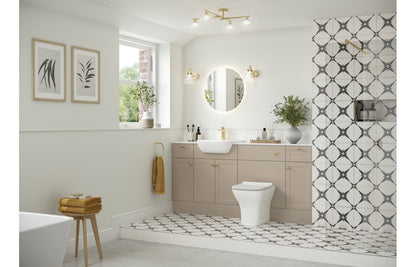 Badar 1542mm Basin  WC & 1 Drawer  1 Door Unit Pack (LH) - Matt Latte