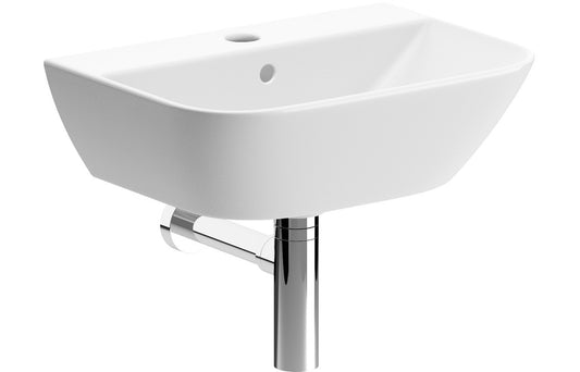 Mahina 450x320mm 1TH Cloakroom Basin & Chrome Bottle Trap