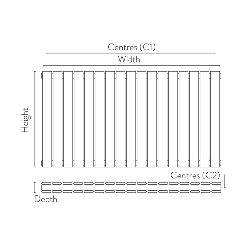 Bravo Horizontal Double Radiator
Tapping Centres
Drawing