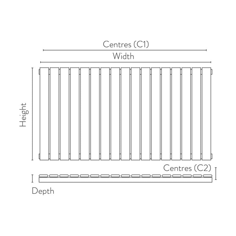 Bravo Horizontal Single Radiator
Tapping Centres
Drawing
