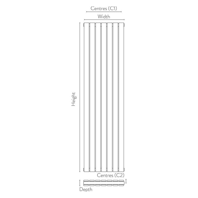 Bravo Vertical Double Radiator
Tapping Centres
Drawing