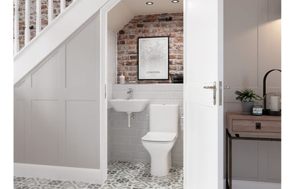 Mahina 450x320mm 1TH Cloakroom Basin & Brushed Brass Bottle Trap