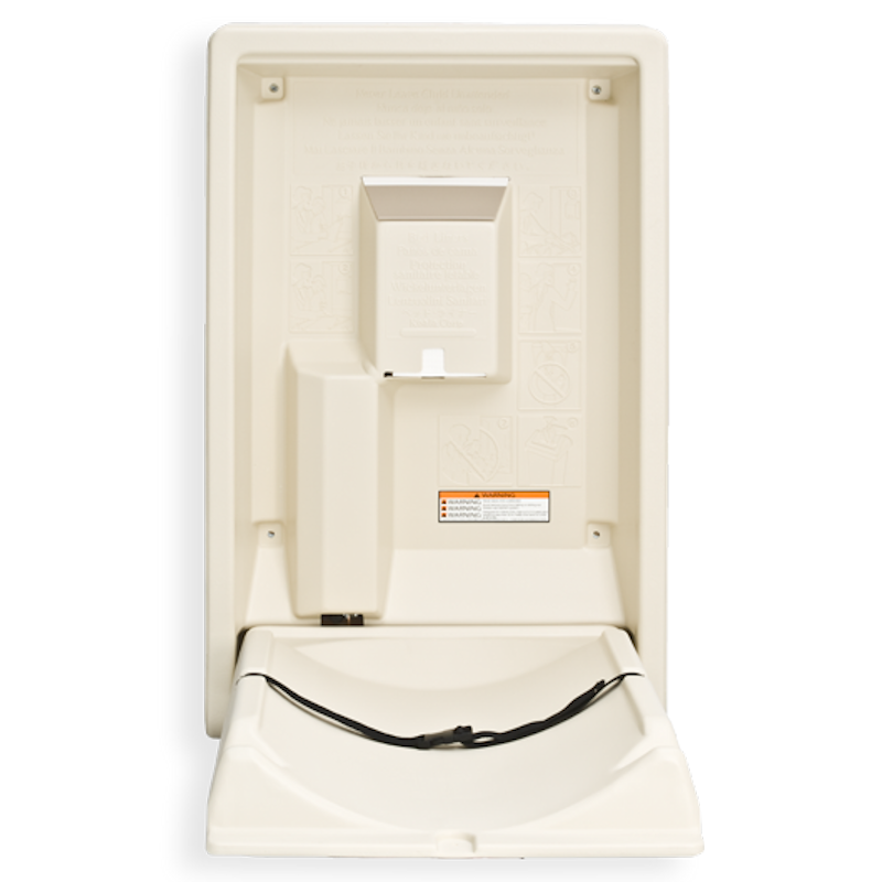Vertical Baby Changing Table, Cream open