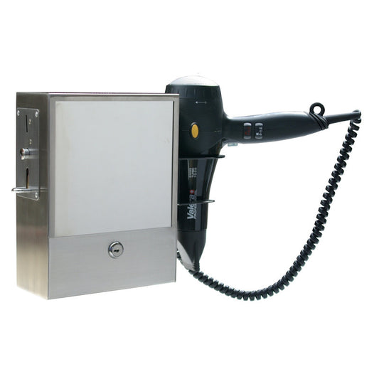 Coin operated hair dryer
