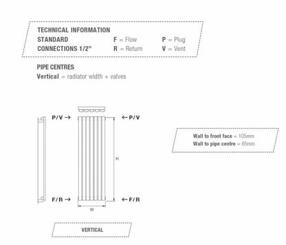 DQ Heating Denali Vertical Designer Radiator