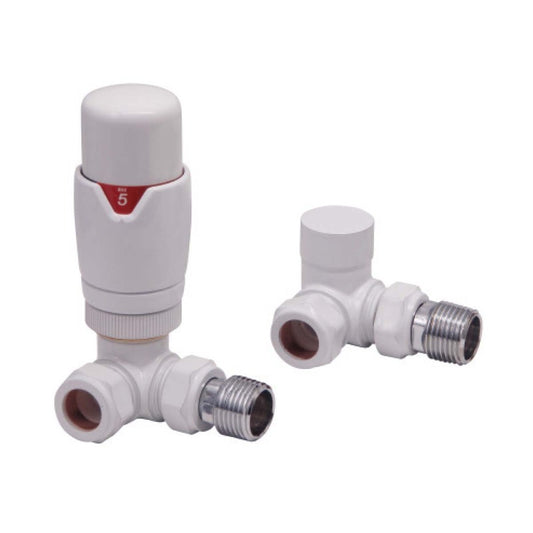 Designer Corner Valves (Pair) White 
