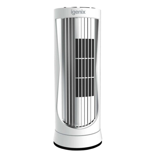 Igenix 12 Inch Mini Tower Fan with 8 Hour Timer
White