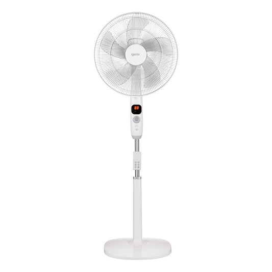 Igenix 16" Digital DC Motor Pedestal Fan - White
