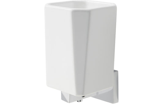 Tarak Wall Mounted Tumbler - Chrome & White