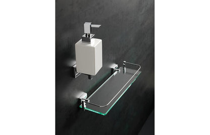 Izar Wall Mounted Soap Dispenser - Chrome & White