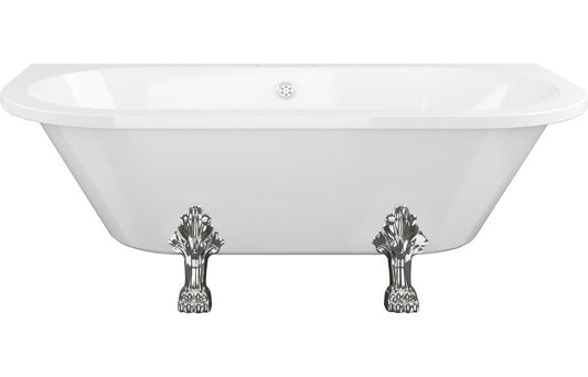 Sidra Freestanding Back To Wall 1700x800x600mm 2TH Bath w/Feet - White