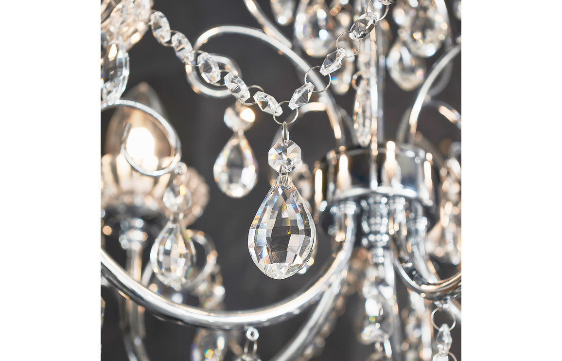 Pavo 5 Arm Chandelier Ceiling Light - Chrome