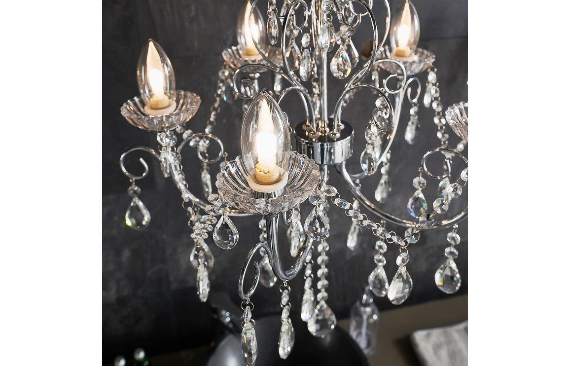 Pavo 5 Arm Chandelier Ceiling Light - Chrome