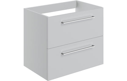 Vesper 590mm Wall Hung 2 Drawer Basin Unit (No Top) - Grey Gloss