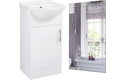 Zosma 450mm Floor Standing Basin Unit & Mirror Pack