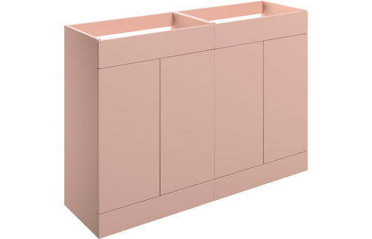 Stella 1180mm Floor Standing 4 Door Basin Unit (No Top) - Matt Antique Rose
