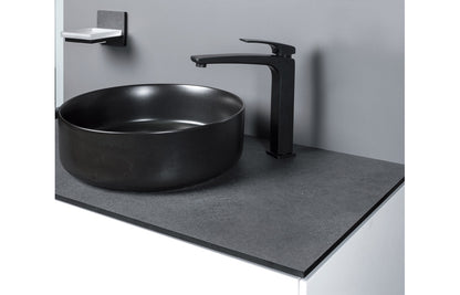 Orpheus 355mm Ceramic Round Washbowl & Waste - Matt Black