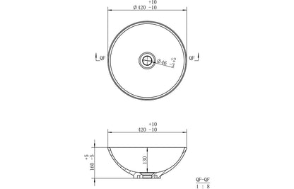 Esra 410mm Round Washbowl