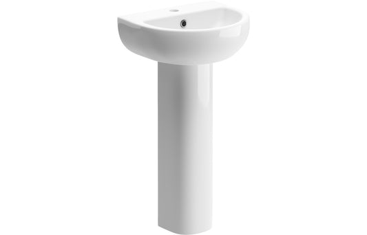 Thalassa 450x400mm 1TH Basin & Full Pedestal