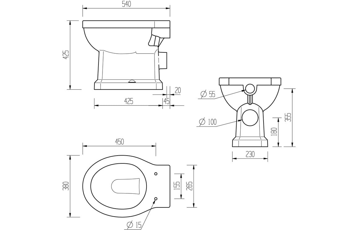Solaris Low Level WC w/Brushed Brass Finish & Soft Close Seat