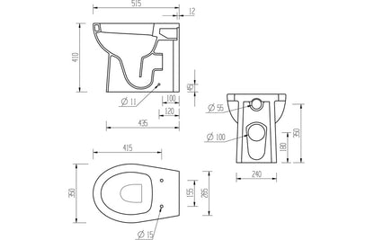 Thalassa Back To Wall WC & Soft Close Seat