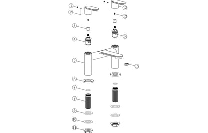 Aina Basin Mixer & Waste - Matt Black