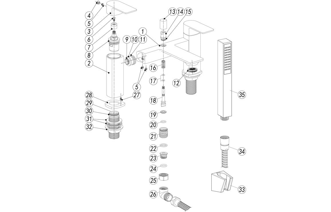 Aina Bath Filler - Chrome