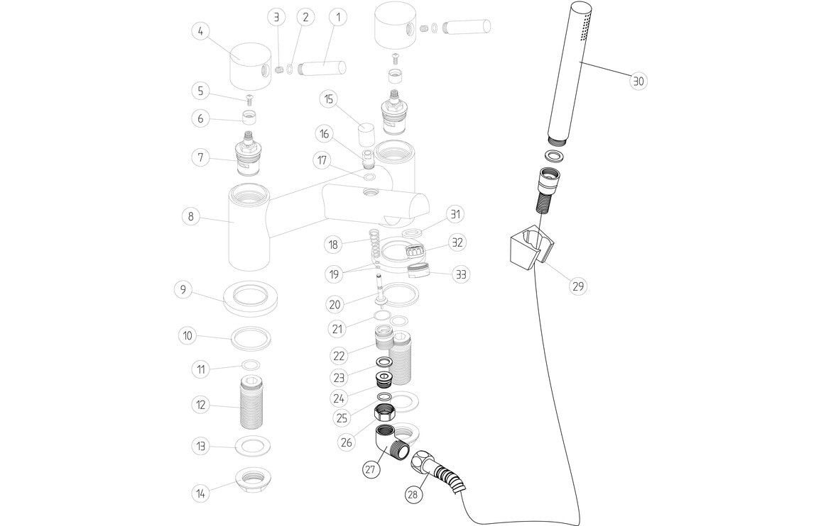 Juno Bath Filler - Chrome