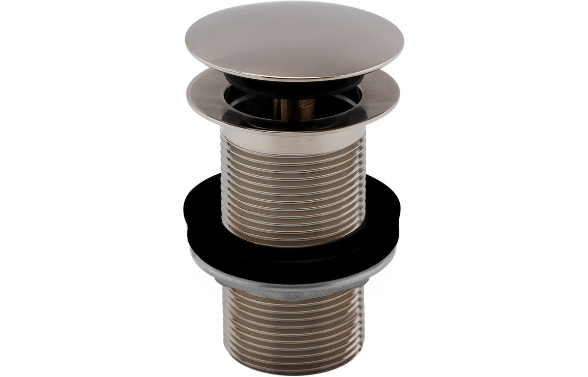 Vema Unslotted Push Button Basin Waste - Stainless Steel