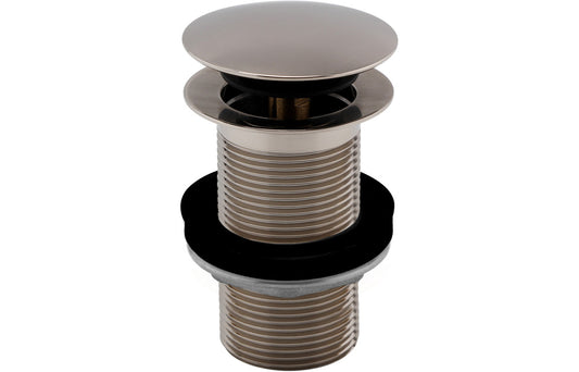 Vema Unslotted Push Button Basin Waste - Stainless Steel