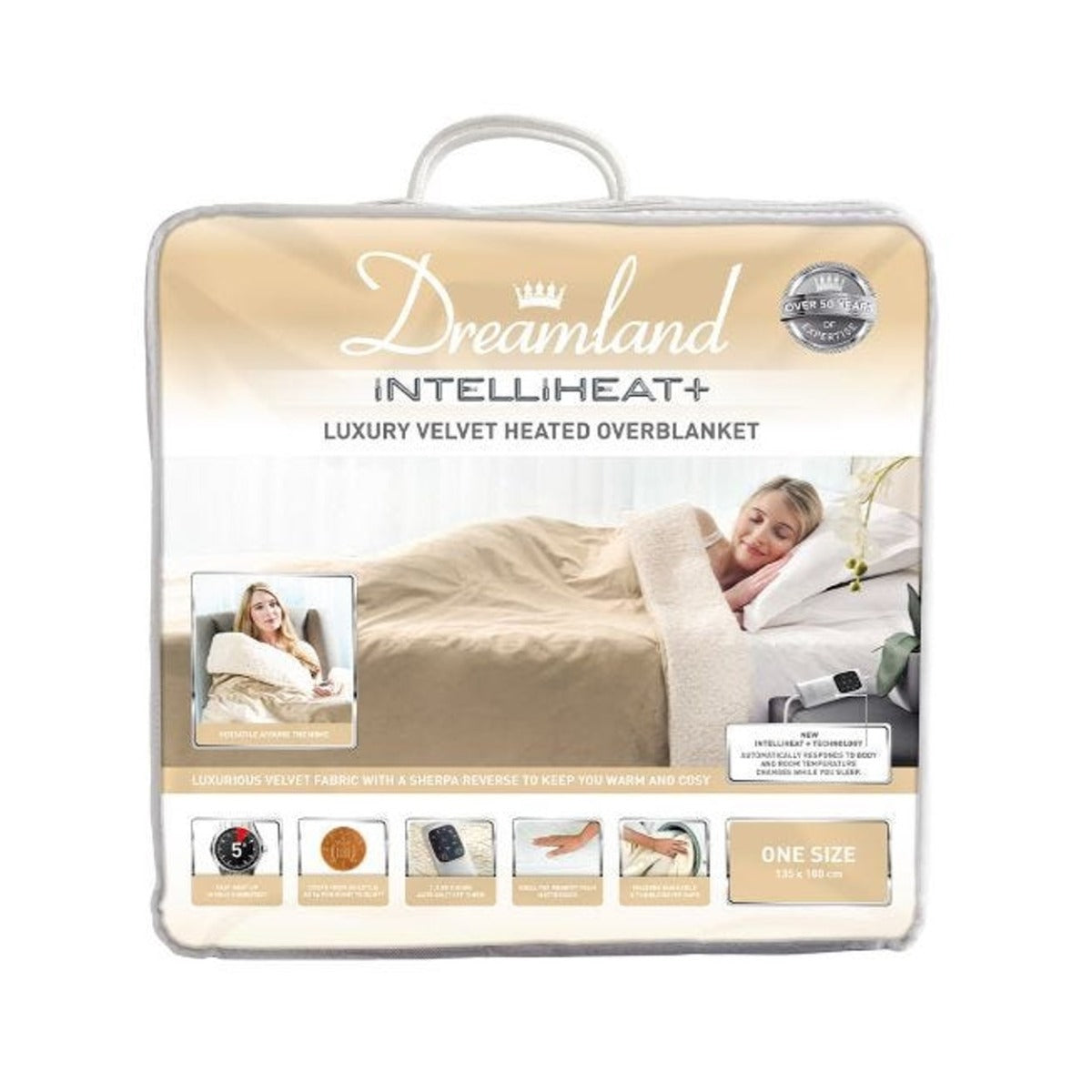 Dreamland Intelliheat Luxury Overblanket - Champagne
