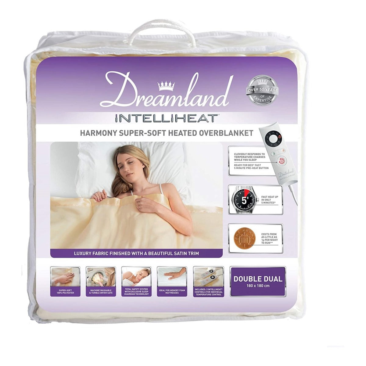 Dreamland Intelliheat Harmony Overblanket - Double