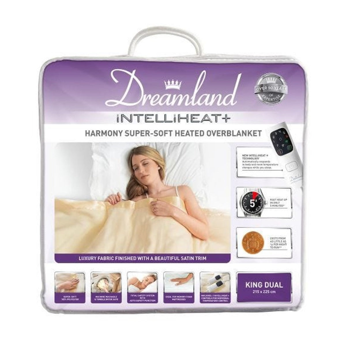 Dreamland Intelliheat Harmony Overblanket - Kingsize