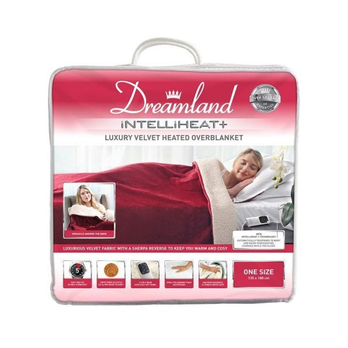 Dreamland Intelliheat Heated Overblanket - Wine