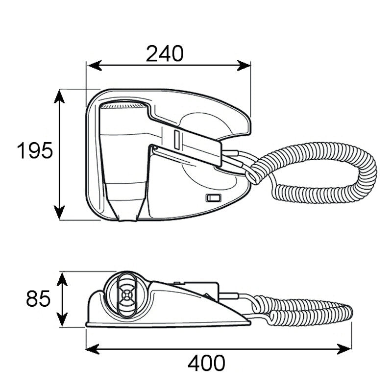 Valera Drawer Fitting 1600w Hair Dryer Dimensions