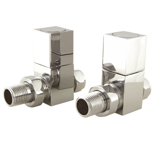 Essential Square Manual Radiator Valves - Chrome