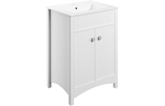 Lavana 610mm Basin Unit & Basin - Satin White Ash