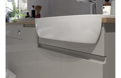 Venus 500mm Mirrored Wall Unit - Onyx Grey Gloss
