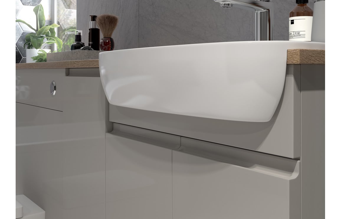 Venus 1242mm Basin & WC Unit Pack (LH) - Onyx Grey Gloss