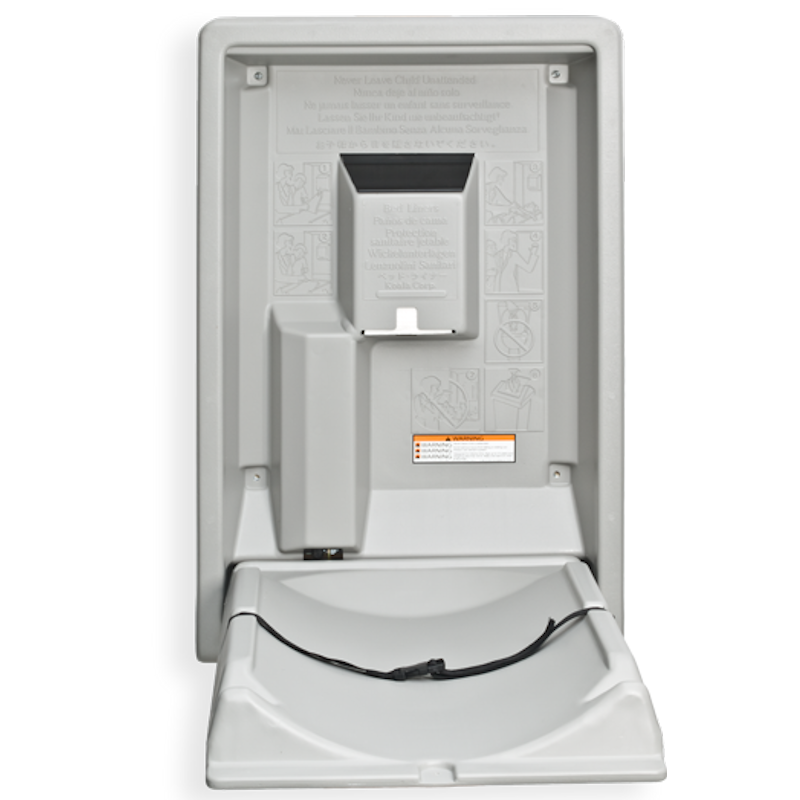 Vertical Baby Changing Table, Grey open