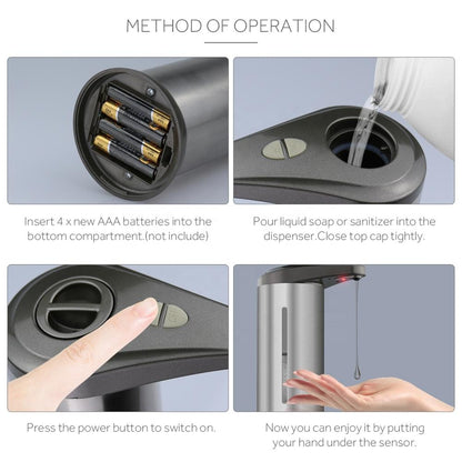 280ml Free Standing Automatic Dispenser Silver