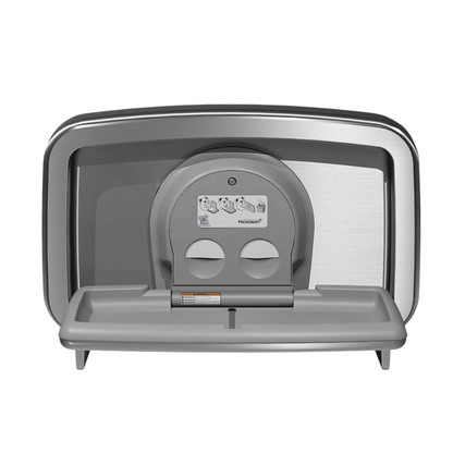Horizontal Stainless Steel Surface-Mounted Baby Changing Unit Open
