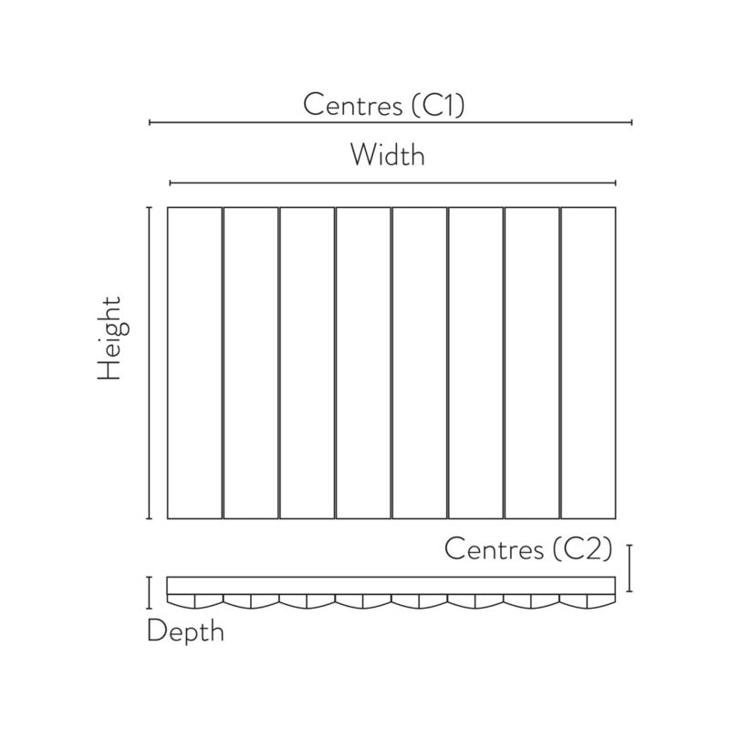 Korali Horizontal Designer Radiator 
Technical
