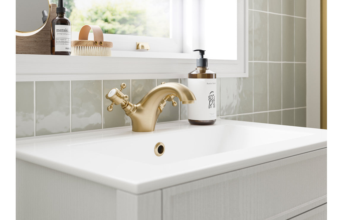 Lavana 605mm Wall Unit & Basin - Satin White Ash