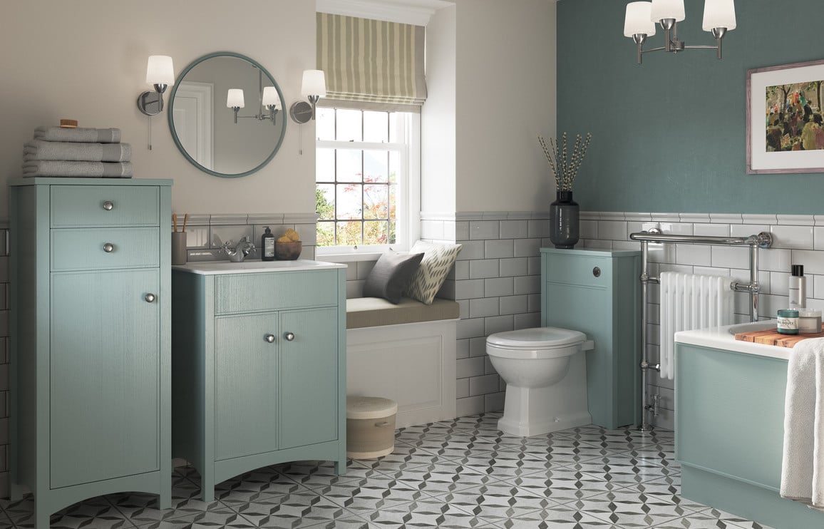 Lavana 605mm Wall Unit (exc. Basin) - Sea Green Ash
